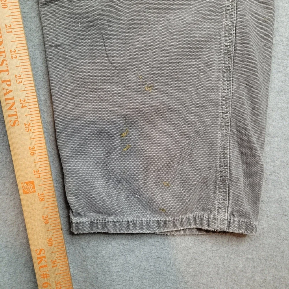 Carhartt B159 CHR Canvas Carpenter Pants Mens 36x32‎ Grey Loose Fit Workwear